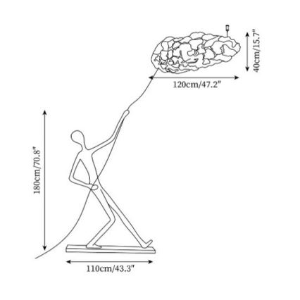 Lampadaire SILUETTE 6xE27/40W/230V 180 cm Dream Reach