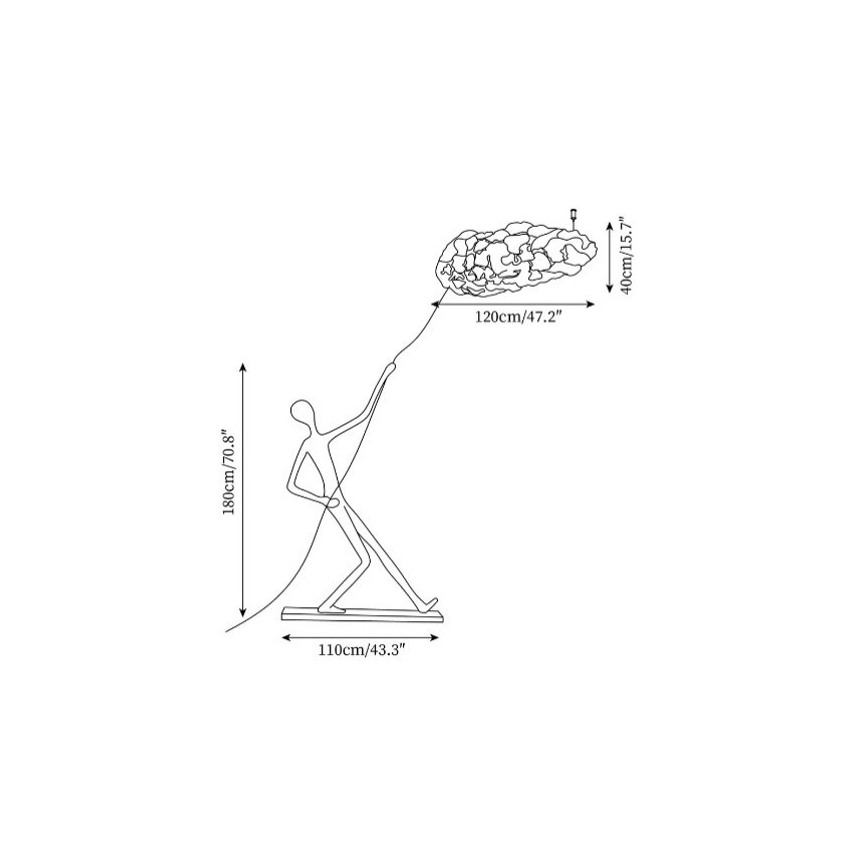 Lampadaire SILUETTE 6xE27/40W/230V 180 cm Dream Reach