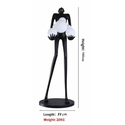 Lampadaire SILUETTE 6xE27/25W/230V 180 cm Human Ball
