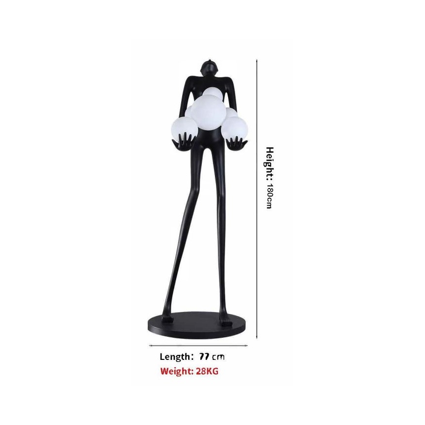 Lampadaire SILUETTE 6xE27/25W/230V 180 cm Human Ball