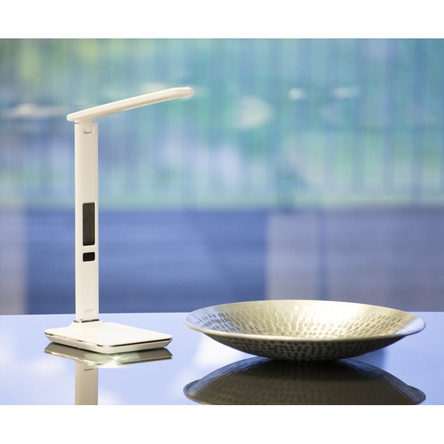 Lampe de table LED avec écran LED/9W/230V blanche