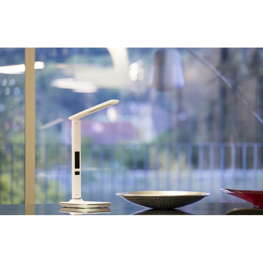 Lampe de table LED avec écran LED/9W/230V blanche