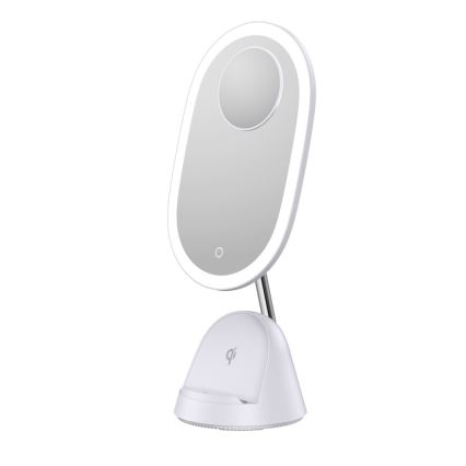 Miroir de maquillage LED à intensité variable avec charge sans fil LED/18W/230V