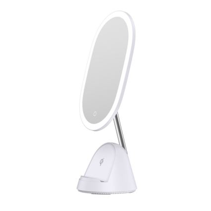 Miroir de maquillage LED à intensité variable avec charge sans fil LED/18W/230V