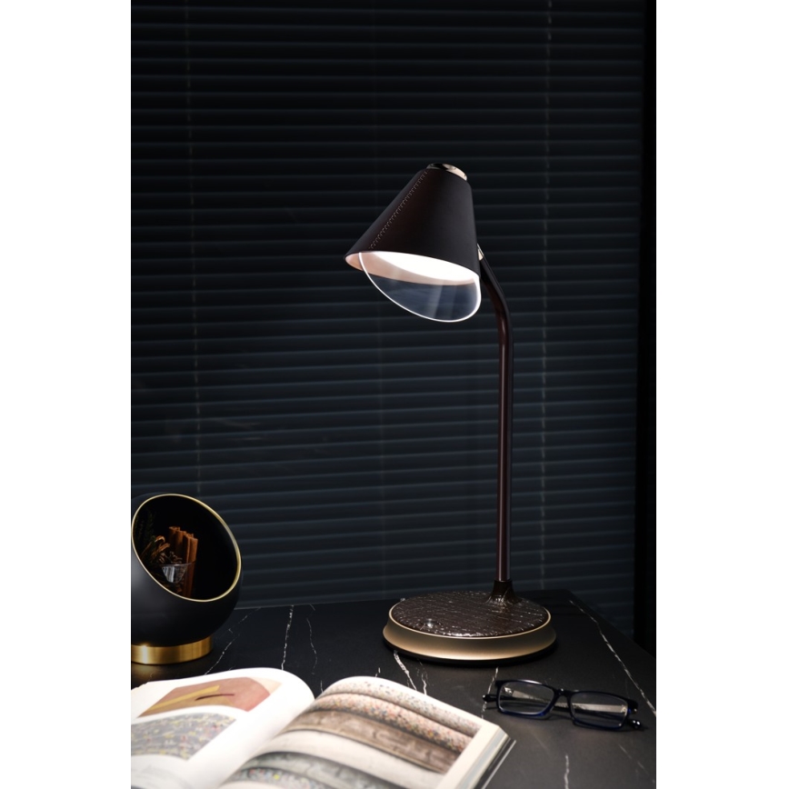 Lampe de table à intensité variable avec charge sans fil FINCH LED/9W/12/230V gris/chrome brillant