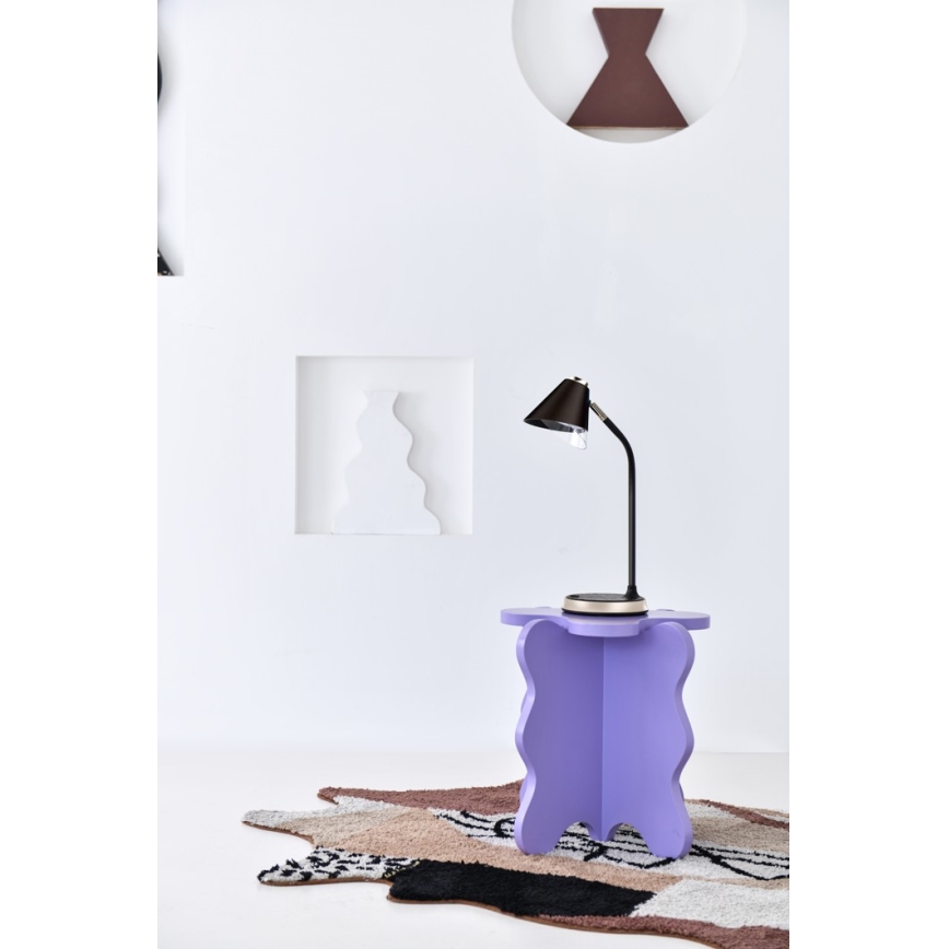 Lampe de table à intensité variable avec charge sans fil FINCH LED/9W/12/230V gris/chrome brillant