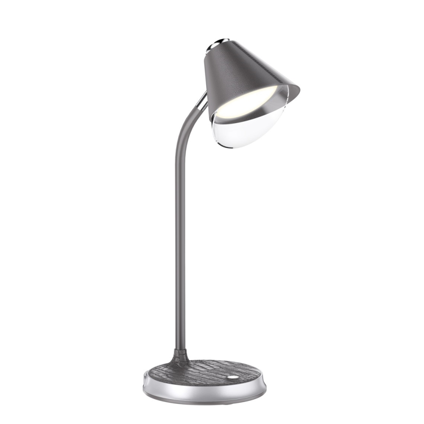 Lampe de table à intensité variable avec charge sans fil FINCH LED/9W/12/230V gris/chrome brillant