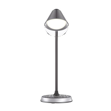 Lampe de table à intensité variable avec charge sans fil FINCH LED/9W/12/230V gris/chrome brillant