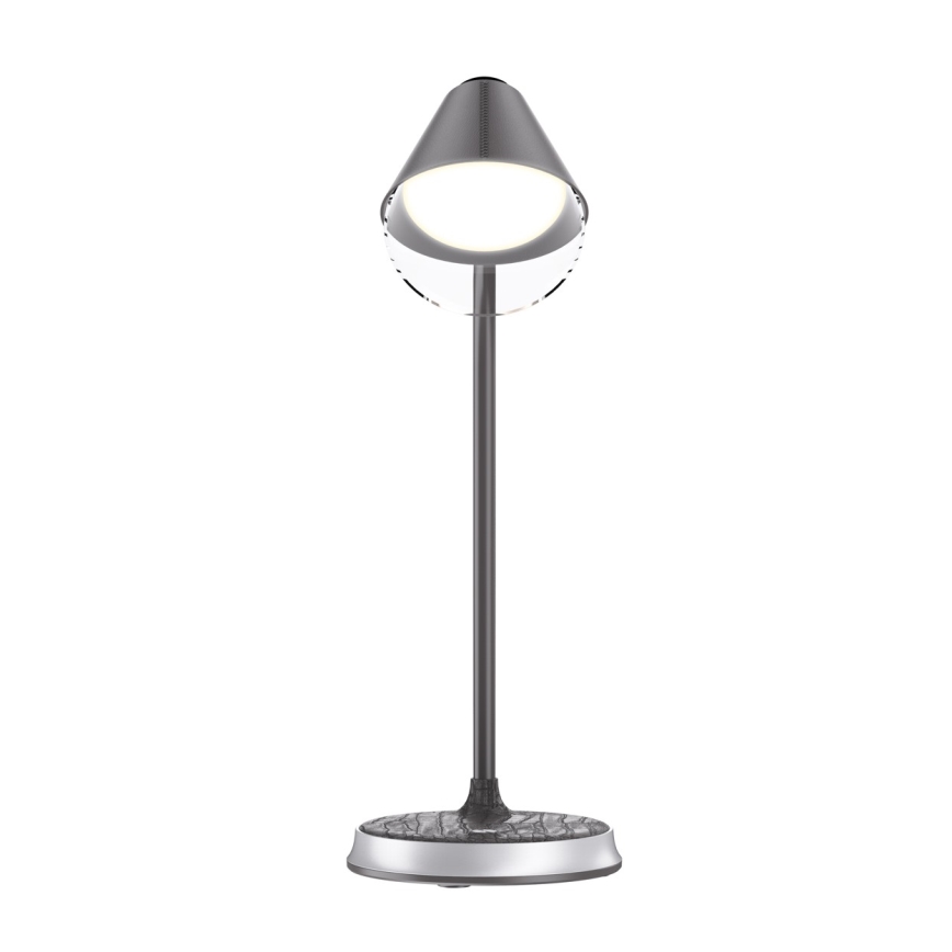 Lampe de table à intensité variable avec charge sans fil FINCH LED/9W/12/230V gris/chrome brillant