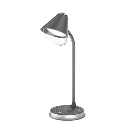 Lampe de table à intensité variable avec charge sans fil FINCH LED/9W/12/230V gris/chrome brillant