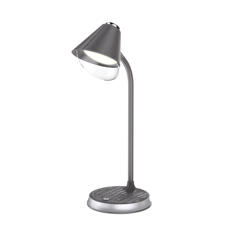 Lampe de table à intensité variable avec charge sans fil FINCH LED/9W/12/230V gris/chrome brillant