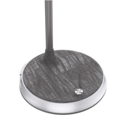 Lampe de table à intensité variable avec charge sans fil FINCH LED/9W/12/230V gris/chrome brillant
