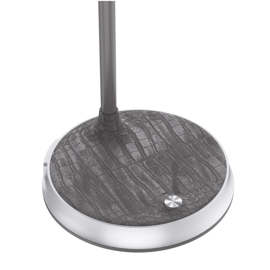 Lampe de table à intensité variable avec charge sans fil FINCH LED/9W/12/230V gris/chrome brillant