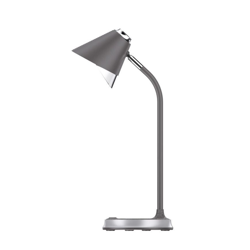 Lampe de table à intensité variable avec charge sans fil FINCH LED/9W/12/230V gris/chrome brillant