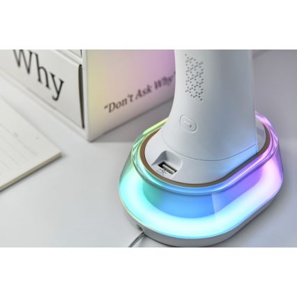 Lampe de table LED RGB à intensité variable avec charge sans fil CORELLA LED/7W/12/230V noir