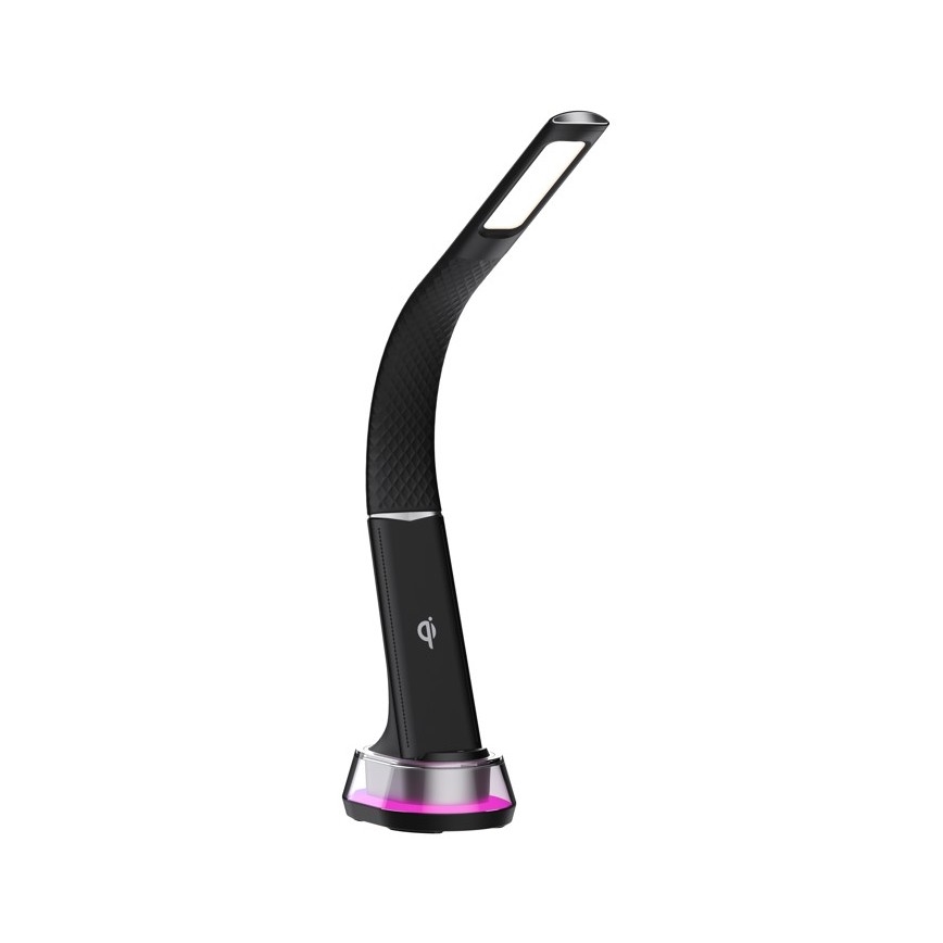 Lampe de table LED RGB à intensité variable avec charge sans fil CORELLA LED/7W/12/230V noir