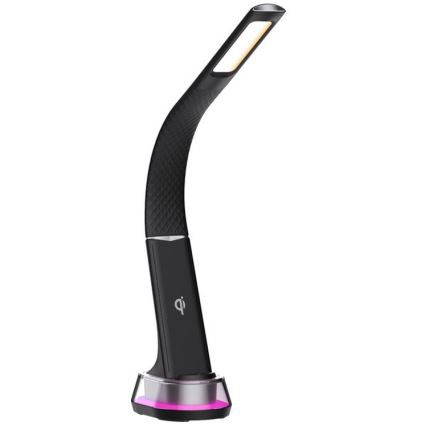 Lampe de table LED RGB à intensité variable avec charge sans fil CORELLA LED/7W/12/230V noir