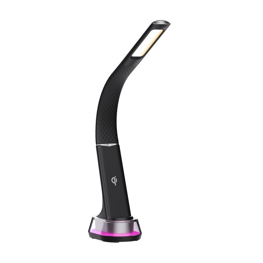 Lampe de table LED RGB à intensité variable avec charge sans fil CORELLA LED/7W/12/230V noir