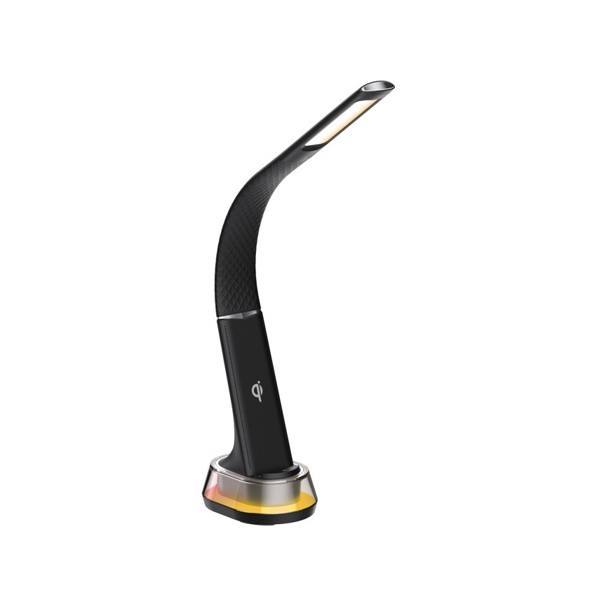 Lampe de table LED RGB à intensité variable avec charge sans fil CORELLA LED/7W/12/230V noir