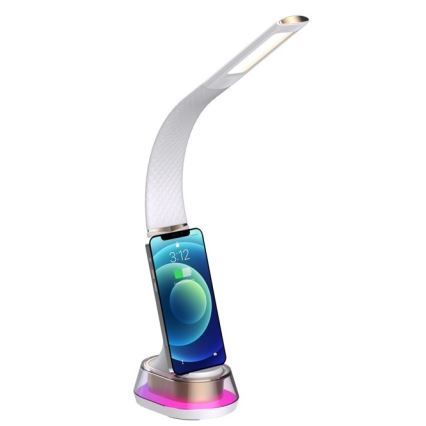 Lampe de table LED RGB à intensité variable avec charge sans fil CORELLA LED/7W/12/230V blanc