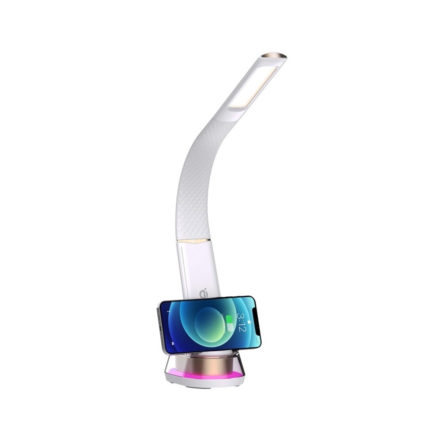 Lampe de table LED RGB à intensité variable avec charge sans fil CORELLA LED/7W/12/230V blanc