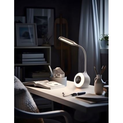 LED RGBW Lampe de table à intensité variable avec réveil FALCON LED/10W/12V