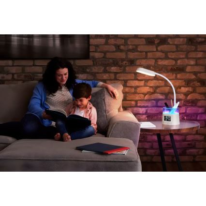 Lampe de table LED RGBW à intensité variable avec un porte-stylo FALCON LED/10W/5V