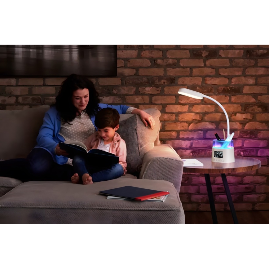 Lampe de table LED RGBW à intensité variable avec un porte-stylo FALCON LED/10W/5V
