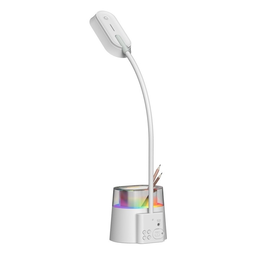 Lampe de table LED RGBW à intensité variable avec un porte-stylo FALCON LED/10W/5V