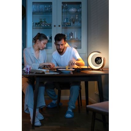 Lampe de table RGBW à intensité variable avec réveil PEACOCK LED/20W/5V USB