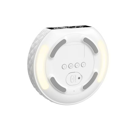Réveil avec écran LCD et chargeur sans fil Qi 27W/9V 220 mAh blanc