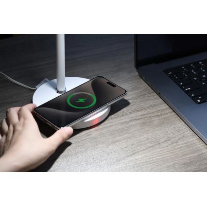 Lampe de table à intensité variable avec sans fil Qi charge TIT LED/12W/230V blanc