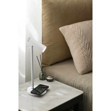 Lampe de table à intensité variable avec sans fil Qi charge TIT LED/12W/230V blanc