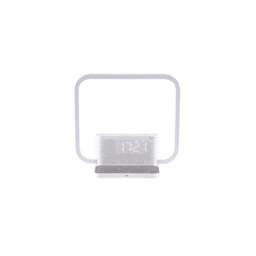 Lampe de table à intensité variable avec réveil et Qi charge LED/18W/230V blanc