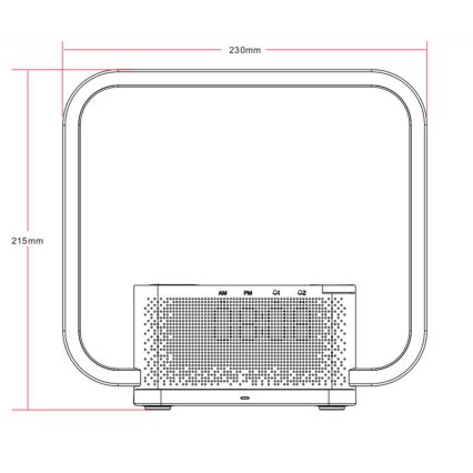 Lampe de table à intensité variable avec réveil et Qi charge LED/18W/230V blanc