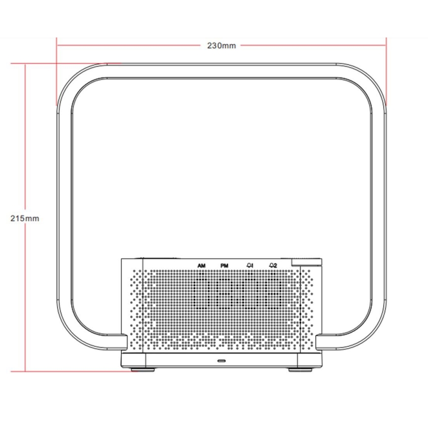 Lampe de table à intensité variable avec réveil et Qi charge LED/18W/230V blanc