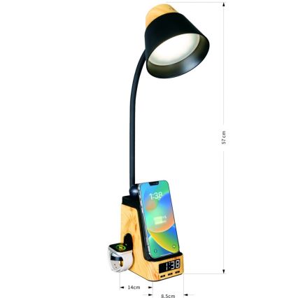 LED+CCT Lampe de bureau dimmable à charge sans fil QI IDEAL LED/8W/230V 2700/4000/5000K beige