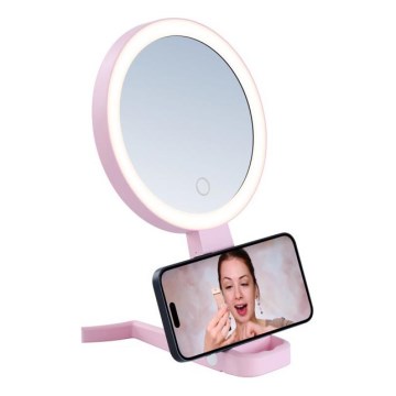Immax 09102L - LED+CCT Miroir de maquillage dimmable SWEET LED/3W/5V rose