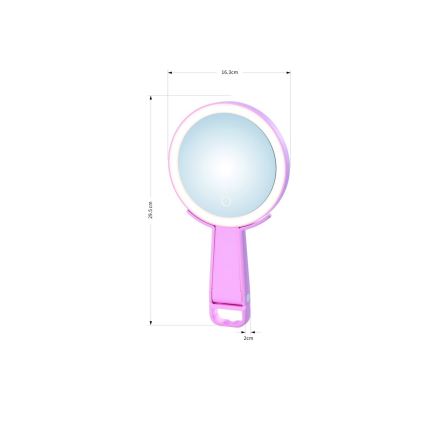 Immax 09102L - LED+CCT Miroir de maquillage dimmable SWEET LED/3W/5V rose