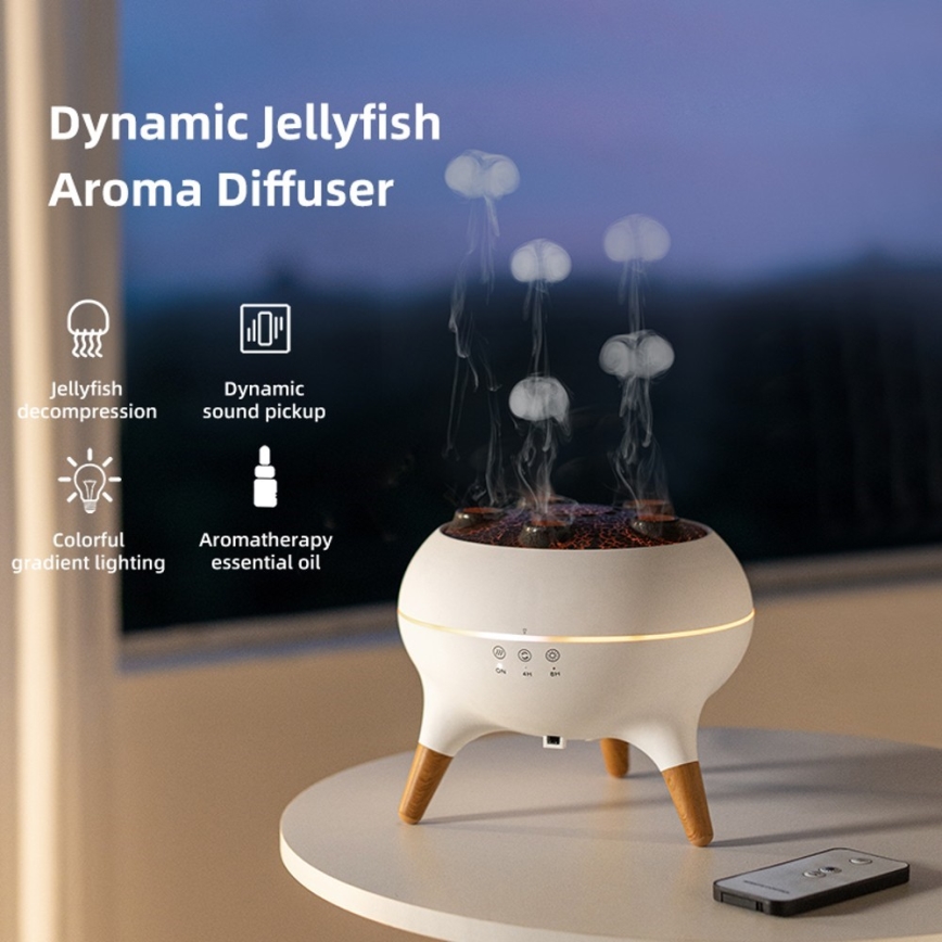 Immax 09104L - Diffuseur d'arômes et humidificateur d'air JELLYFISH LED/11W/5V