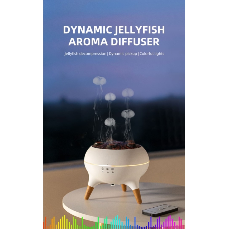 Immax 09104L - Diffuseur d'arômes et humidificateur d'air JELLYFISH LED/11W/5V