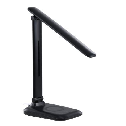 Lampe de bureau LED à intensité réglable avec chargeur sans fil Qi et port USB LUMI LED/7W/230V noire