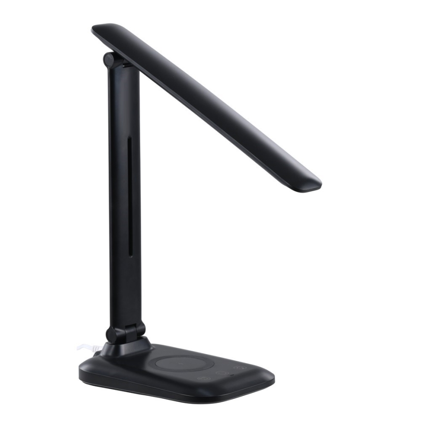 Lampe de bureau LED à intensité réglable avec chargeur sans fil Qi et port USB LUMI LED/7W/230V noire