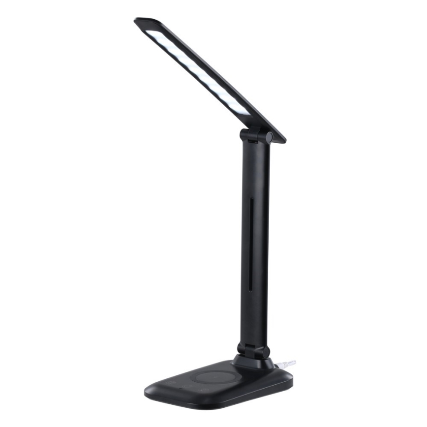 Lampe de bureau LED à intensité réglable avec chargeur sans fil Qi et port USB LUMI LED/7W/230V noire