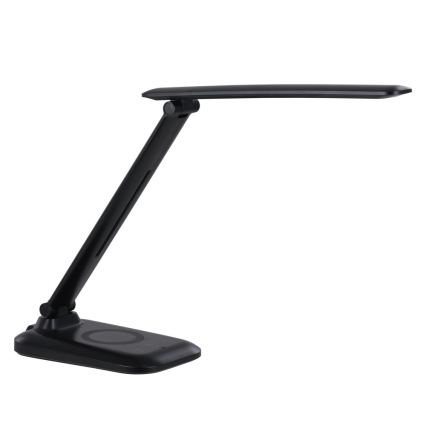 Lampe de bureau LED à intensité réglable avec chargeur sans fil Qi et port USB LUMI LED/7W/230V noire