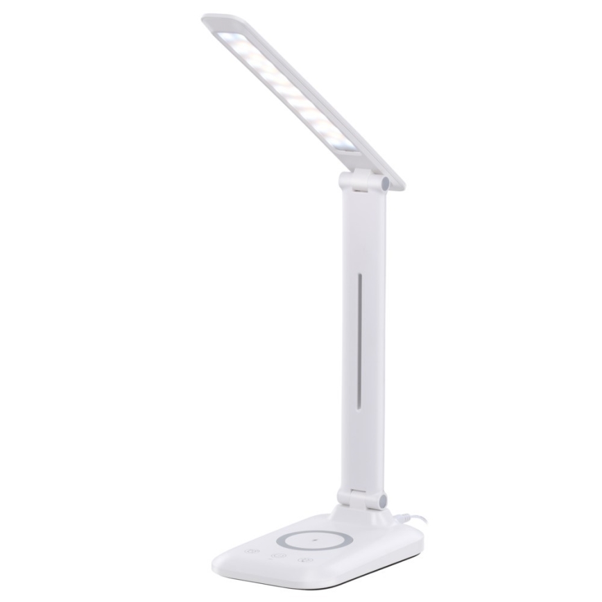 Lampe de bureau LED dimmable avec recharge sans fil QI et port USB LUMI LED/7W/230V blanche
