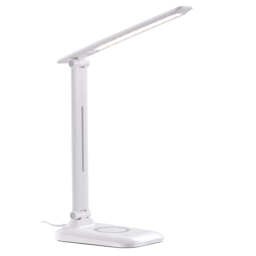 Lampe de bureau LED dimmable avec recharge sans fil QI et port USB LUMI LED/7W/230V blanche