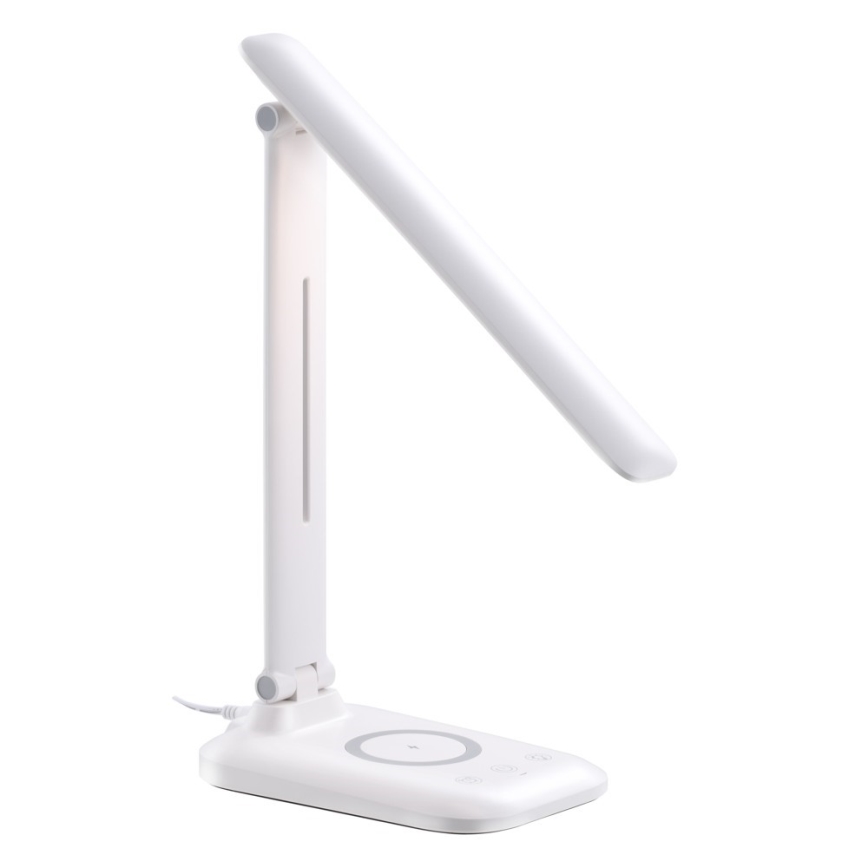 Lampe de bureau LED dimmable avec recharge sans fil QI et port USB LUMI LED/7W/230V blanche