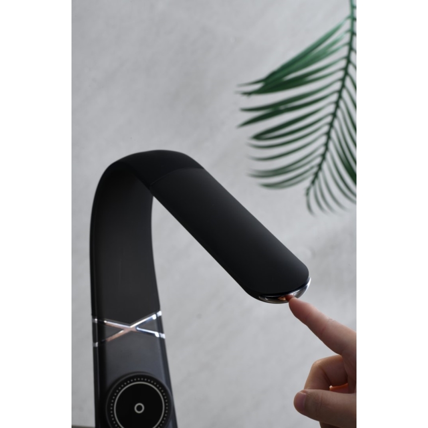 Lampe de bureau LED dimmable avec chargement sans fil MAGIC LED/5W/230V noire