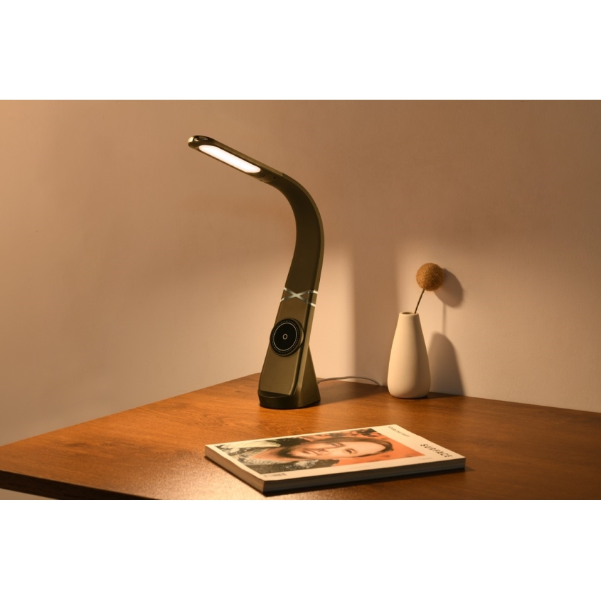Lampe de bureau LED dimmable avec chargement sans fil MAGIC LED/5W/230V noire